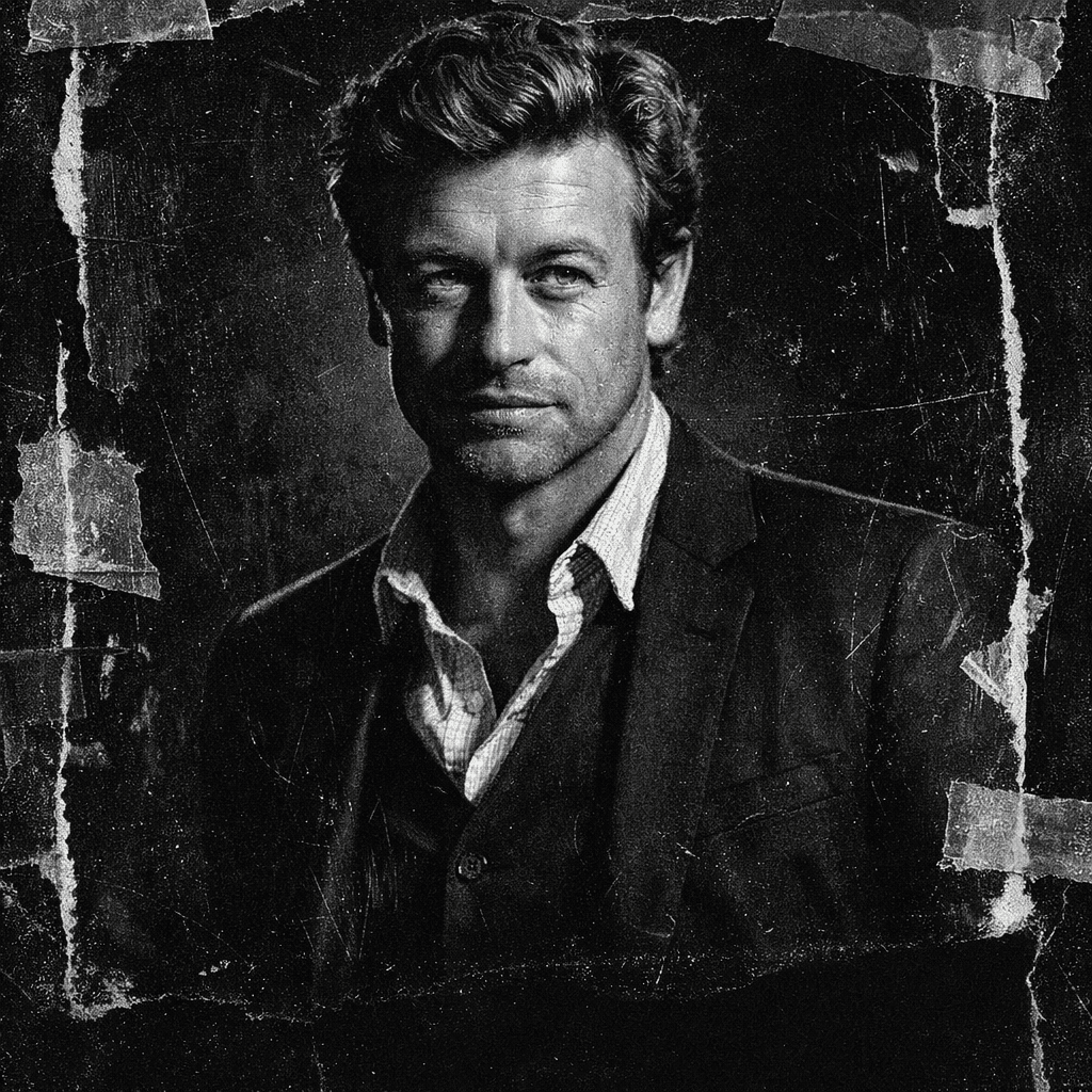 Patrick Jane from The Mentalist in a distressed portrait collage