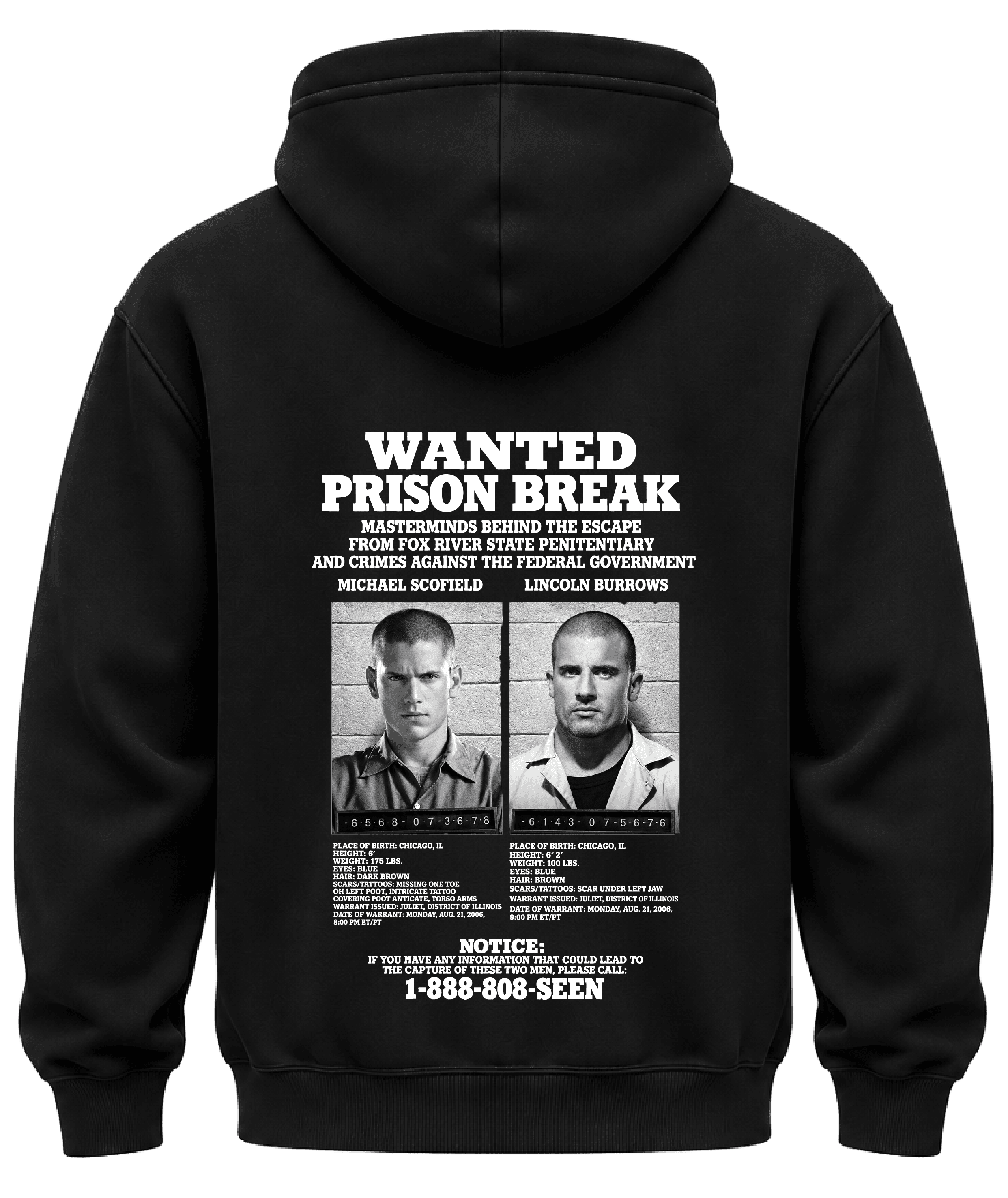 KIKO WEAR Prison Break Hoodie Black hoodie