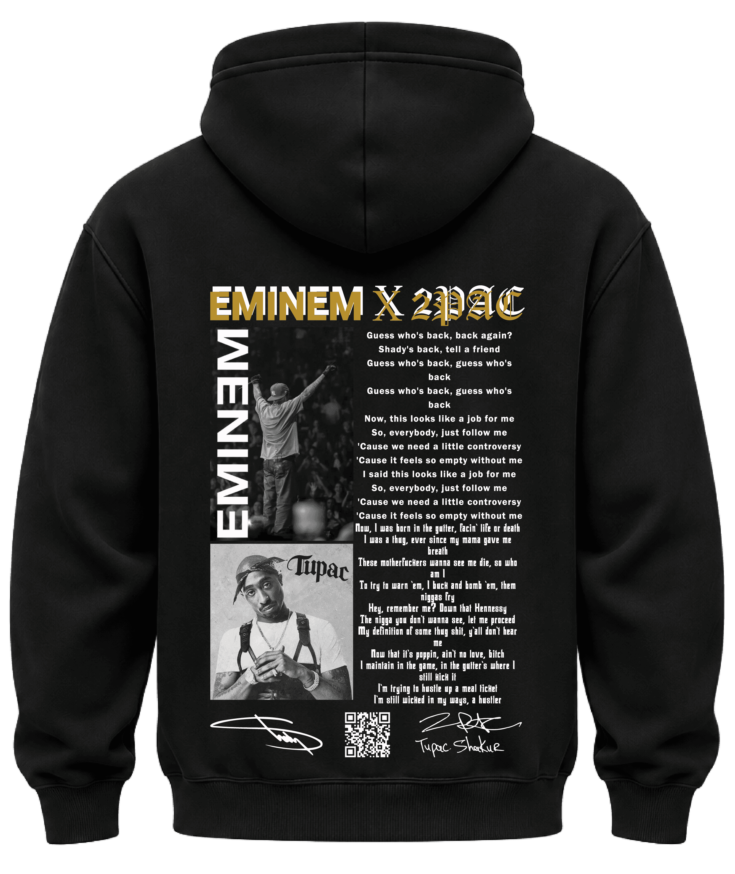 KIKO WEAR Eminem X 2Pac Hoodie Black hoodie