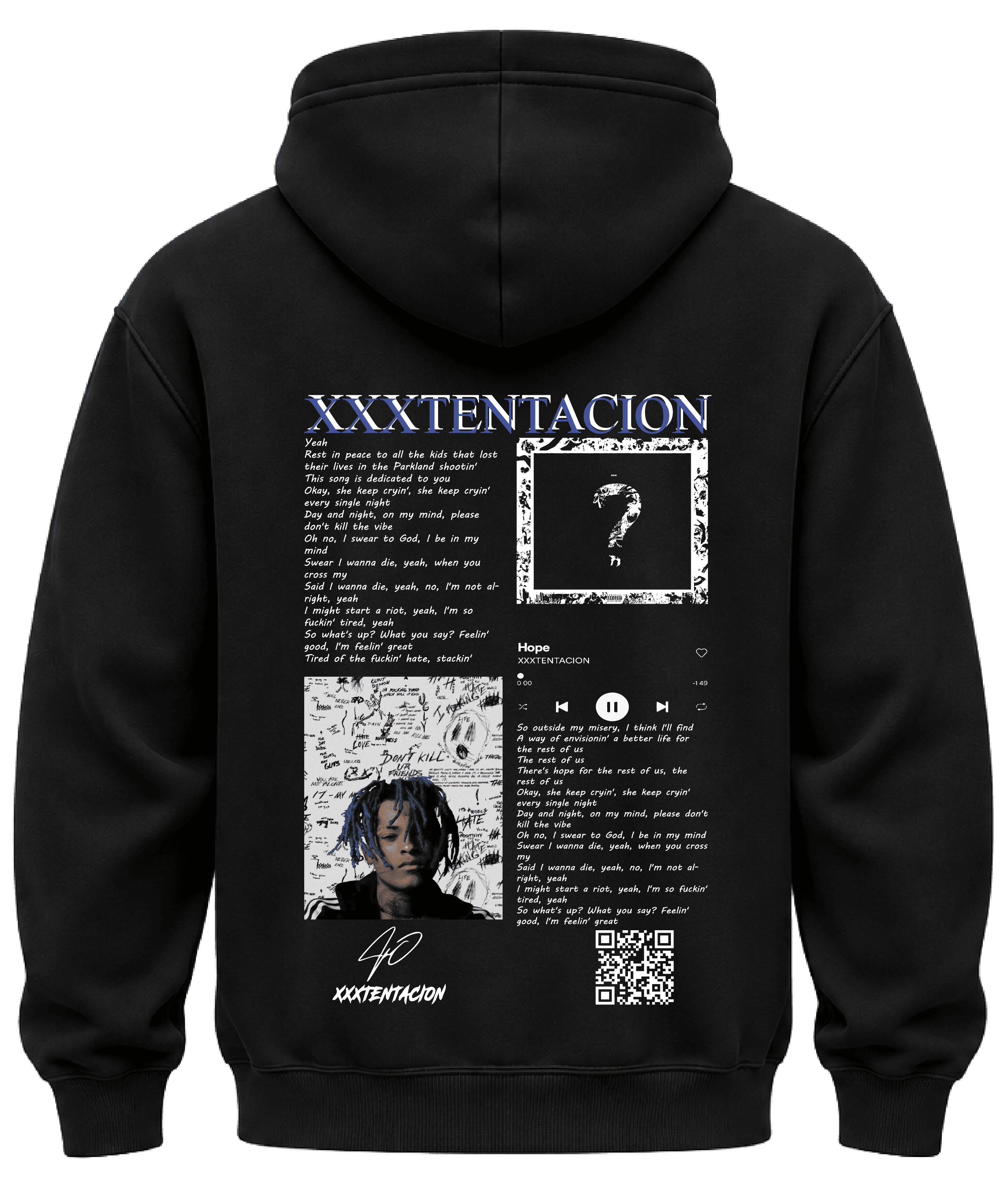 KIKO WEAR Hope XXXTentacion Hoodie Black hoodie