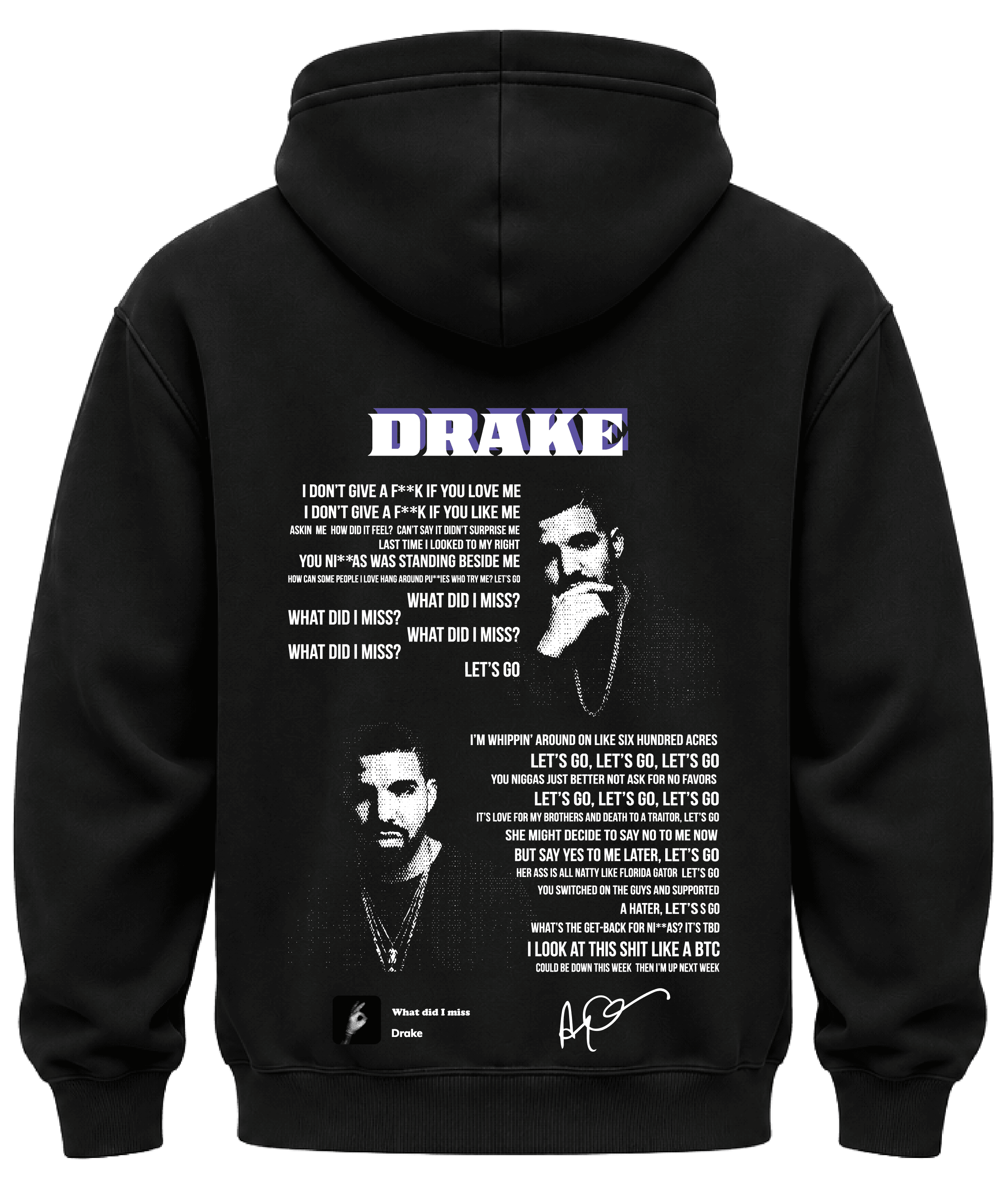 KIKO WEAR What Did I Miss Drake Hoodie Black hoodie