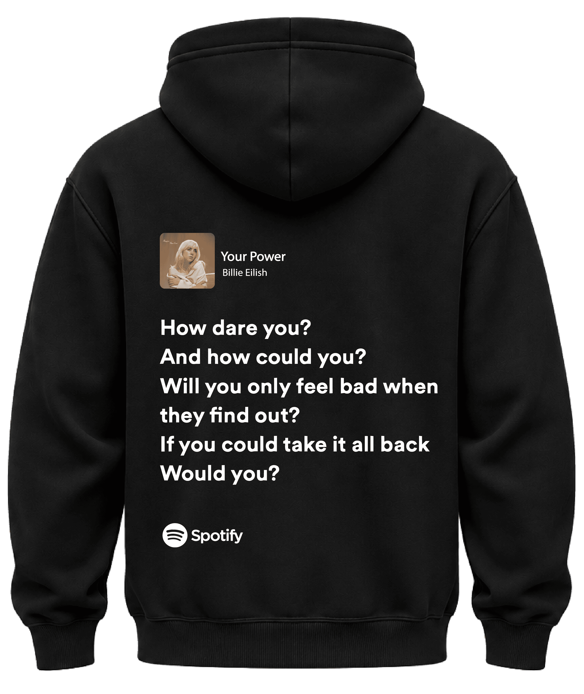 KIKO WEAR Your Power Billie Eilish Hoodie Black hoodie