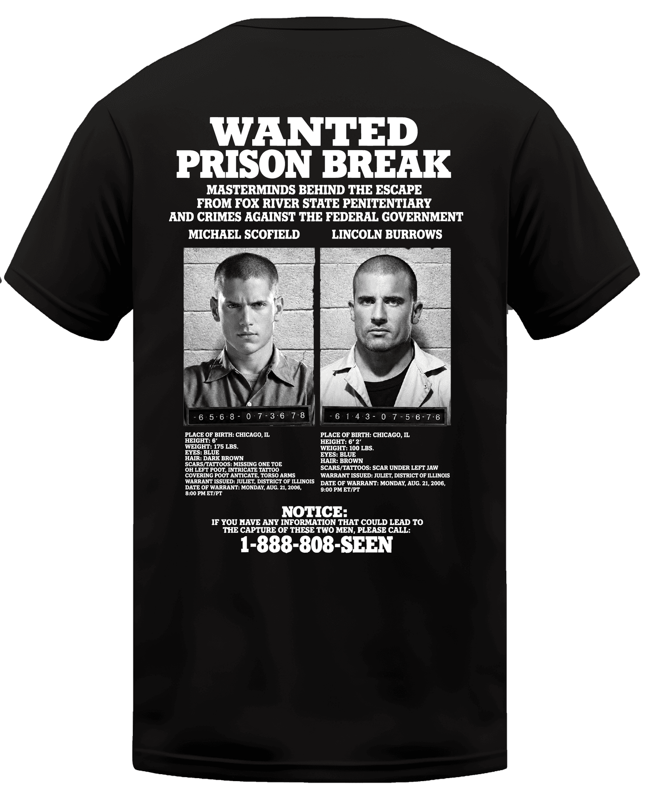 KIKO WEAR Prison Break Black T-shirt