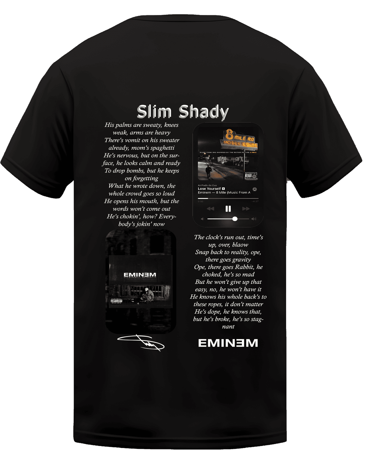 KIKO WEAR Slim Shady Black T-shirt